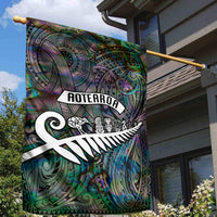 New Zealand Garden Flag Aotearoa Symbols With Silver Fern LT03 - Polynesian Pride