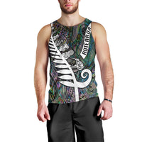 New Zealand Men Tank Top Aotearoa Symbols With Silver Fern LT03 - Polynesian Pride
