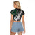 New Zealand Raglan Cropped T Shirt Aotearoa Symbols With Silver Fern LT03 - Polynesian Pride