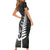 New Zealand Short Sleeve Bodycon Dress Aotearoa Symbols With Silver Fern LT03 - Polynesian Pride