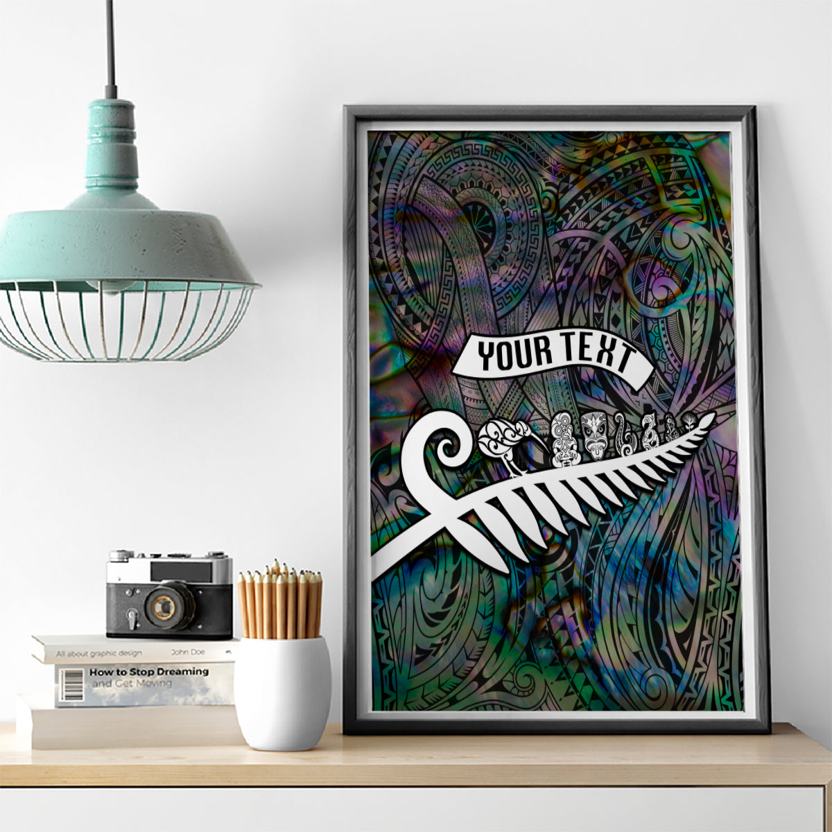 Personalized New Zealand Canvas Wall Art Aotearoa Symbols With Silver Fern LT03 - Polynesian Pride