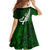 New Zealand Family Matching Tank Maxi Dress and Hawaiian Shirt Silver Fern and Maori Symbols Papua Shell Green Style LT03 - Polynesian Pride