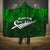 New Zealand Hooded Blanket Silver Fern and Maori Symbols Papua Shell Green Style LT03 One Size Green - Polynesian Pride