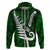 New Zealand Hoodie Silver Fern and Maori Symbols Papua Shell Green Style LT03 - Polynesian Pride