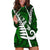 New Zealand Hoodie Dress Silver Fern and Maori Symbols Papua Shell Green Style LT03 Green - Polynesian Pride