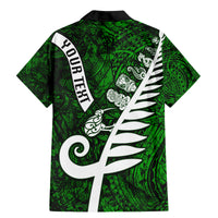 Personalized New Zealand Family Matching Mermaid Dress and Hawaiian Shirt Silver Fern and Maori Symbols Papua Shell Green Style LT03 - Polynesian Pride