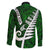 Personalized New Zealand Family Matching Tank Maxi Dress and Hawaiian Shirt Silver Fern and Maori Symbols Papua Shell Green Style LT03 - Polynesian Pride