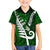Personalized New Zealand Family Matching Tank Maxi Dress and Hawaiian Shirt Silver Fern and Maori Symbols Papua Shell Green Style LT03 Son's Shirt Green - Polynesian Pride