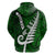 Personalized New Zealand Hoodie Silver Fern and Maori Symbols Papua Shell Green Style LT03 - Polynesian Pride