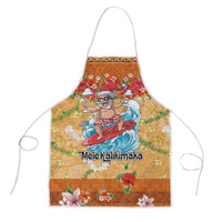Hawaii Mele Kalikimaka Apron Funny Santa Claus Surfing on Tropical Plants - Polynesian Pride