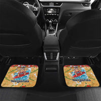 Hawaii Mele Kalikimaka Car Mats Funny Santa Claus Surfing on Tropical Plants - Polynesian Pride