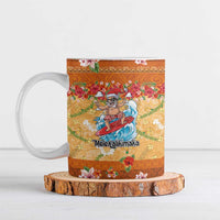 Hawaii Mele Kalikimaka Ceramic Mug Funny Santa Claus Surfing on Tropical Plants - Polynesian Pride