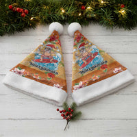 Hawaii Mele Kalikimaka Christmas Santa Hat Funny Santa Claus Surfing on Tropical Plants - Polynesian Pride