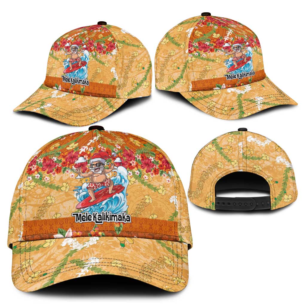 Hawaii Mele Kalikimaka Classic Cap Funny Santa Claus Surfing on Tropical Plants - Polynesian Pride