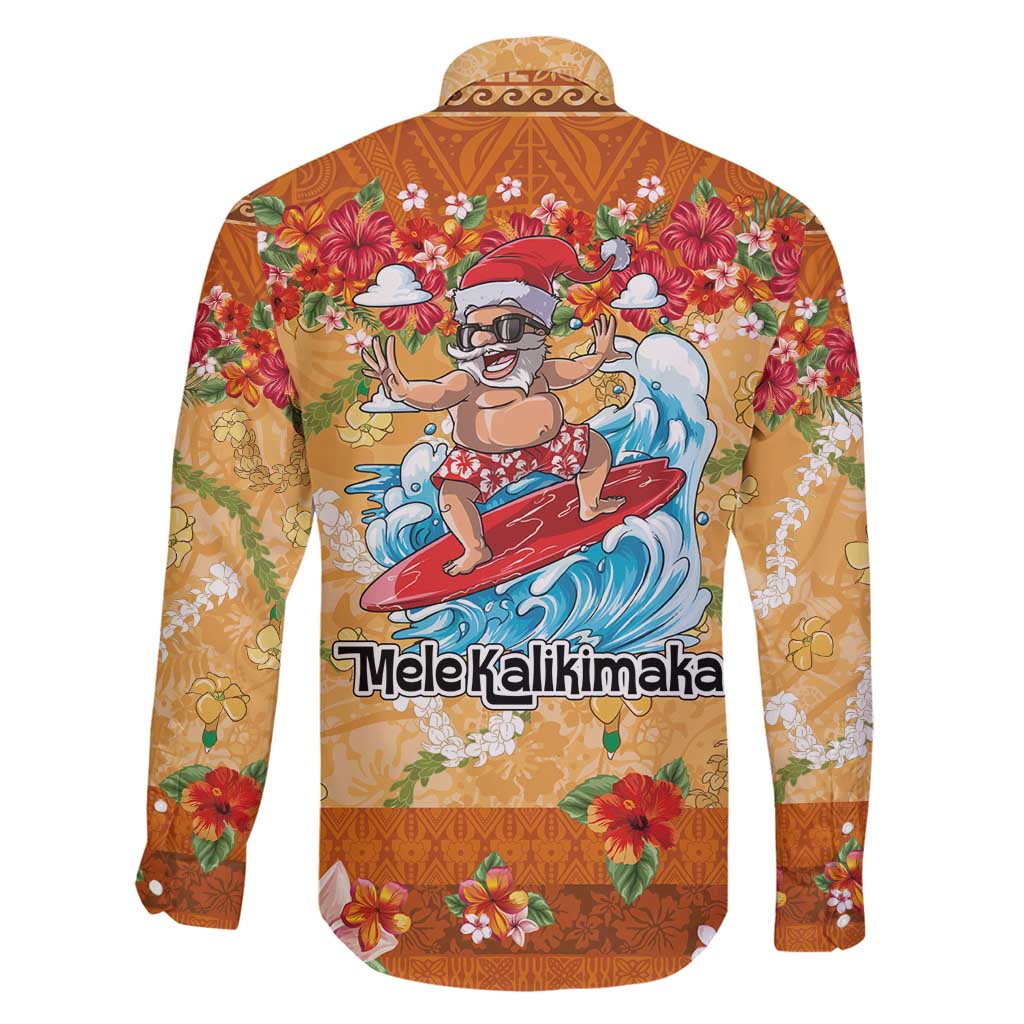Hawaii Mele Kalikimaka Family Matching Puletasi and Hawaiian Shirt Funny Santa Claus Surfing on Tropical Plants - Polynesian Pride
