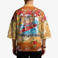 Hawaii Mele Kalikimaka Kimono Funny Santa Claus Surfing on Tropical Plants - Polynesian Pride