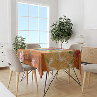 Hawaii Mele Kalikimaka Tablecloth Funny Santa Claus Surfing on Tropical Plants - Polynesian Pride