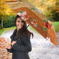 Hawaii Mele Kalikimaka Umbrella Funny Santa Claus Surfing on Tropical Plants - Polynesian Pride