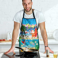 Polynesian Merry Christmas Apron Funny Santa Beach Tropical Plant and Turtle - Polynesian Pride