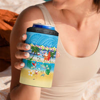 Polynesian Merry Christmas 4 in 1 Can Cooler Tumbler Funny Santa Beach Tropical Plant and Turtle - Polynesian Pride
