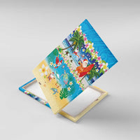 Polynesian Merry Christmas Canvas Wall Art Funny Santa Beach Tropical Plant and Turtle - Polynesian Pride