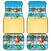 Polynesian Merry Christmas Car Mats Funny Santa Beach Tropical Plant and Turtle - Polynesian Pride