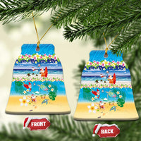 Polynesian Merry Christmas Ceramic Ornament Funny Santa Beach Tropical Plant and Turtle - Polynesian Pride