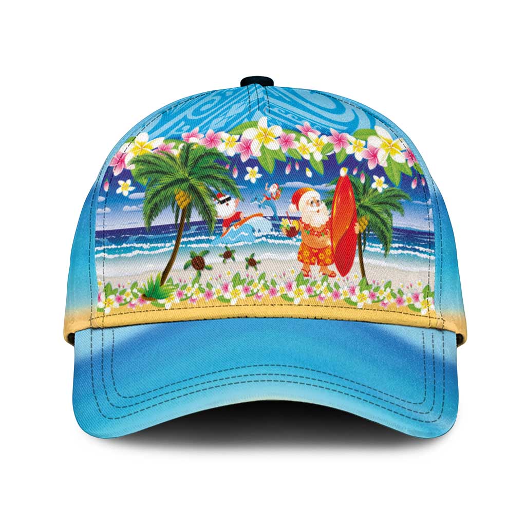 Polynesian Merry Christmas Classic Cap Funny Santa Beach Tropical Plant and Turtle - Polynesian Pride