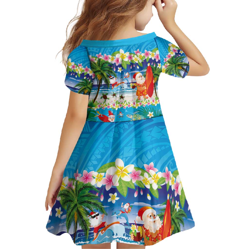 Polynesian Merry Christmas Family Matching Tank Maxi Dress and Hawaiian Shirt Funny Santa Beach Tropical Plant and Turtle - Polynesian Pride