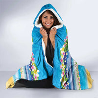Polynesian Merry Christmas Hooded Blanket Funny Santa Beach Tropical Plant and Turtle - Polynesian Pride