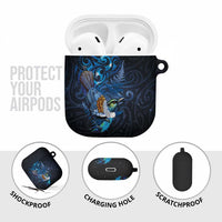 Aotearoa Matariki AirPods Case Maori Tribal with Silver Fern and Tui Bird Galaxy Style - Polynesian Pride