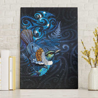 Aotearoa Matariki Canvas Wall Art Maori Tribal with Silver Fern and Tui Bird Galaxy Style - Polynesian Pride
