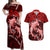 Polynesian Shark Valentine Day Couples Matching Off Shoulder Maxi Dress and Hawaiian Shirt Hibiscus and Tribal Tattoo Red Style LT03 Red - Polynesian Pride