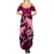 Polynesian Shark Valentine Day Summer Maxi Dress Hibiscus and Tribal Tattoo Pink Style LT03 - Polynesian Pride