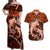 Polynesian Shark Valentine Day Couples Matching Off Shoulder Maxi Dress and Hawaiian Shirt Hibiscus and Tribal Tattoo Orange Style LT03 Orange - Polynesian Pride