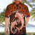 Polynesian Shark Valentine Day Hawaiian Shirt Hibiscus and Tribal Tattoo Orange Style LT03 - Polynesian Pride