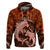 Polynesian Shark Valentine Day Hoodie Hibiscus and Tribal Tattoo Orange Style LT03 Pullover Hoodie Orange - Polynesian Pride