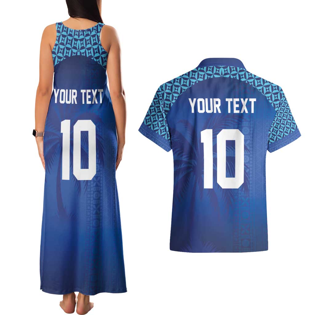 Custom Fiji Football-Towards World Cup 2026 Couples Matching Tank Maxi Dress and Hawaiian Shirt