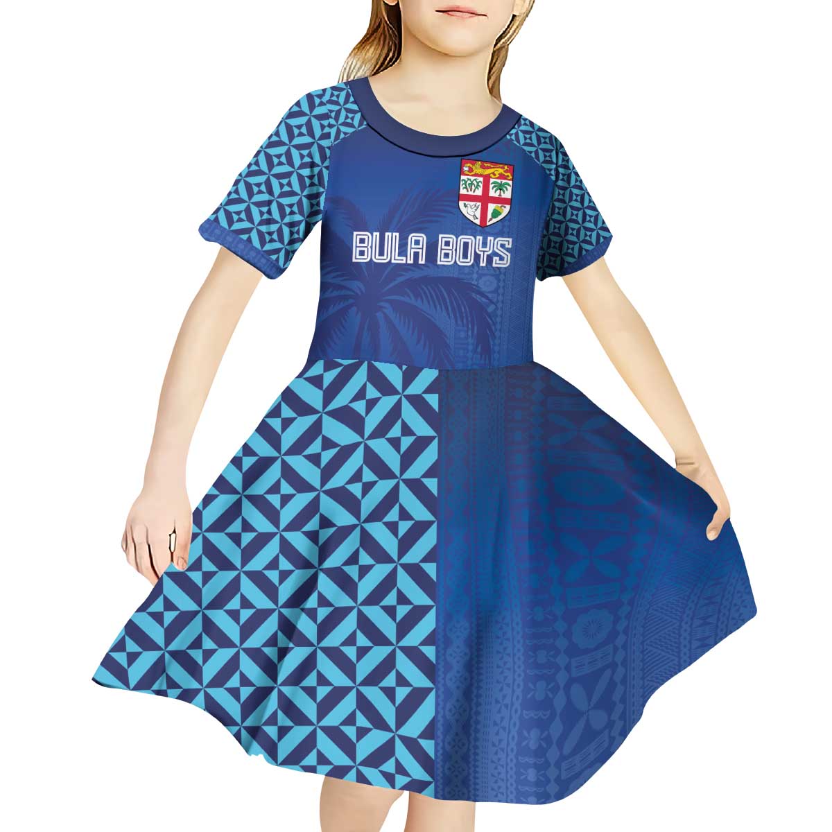 Custom Fiji Football-Towards World Cup 2026 Kid Short Sleeve Dress LT03 - Polynesian Pride