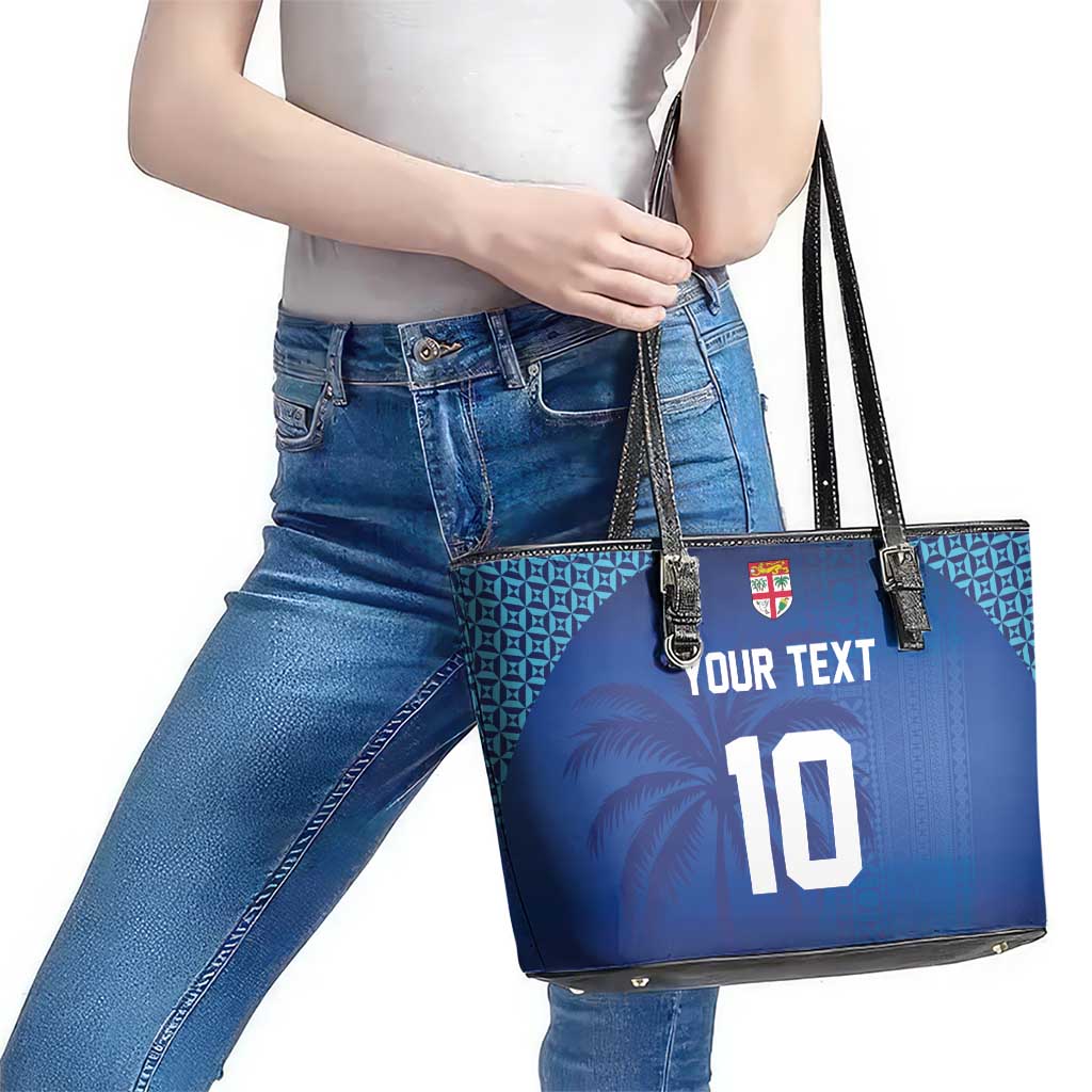 Custom Fiji Football-Towards World Cup 2026 Leather Tote Bag