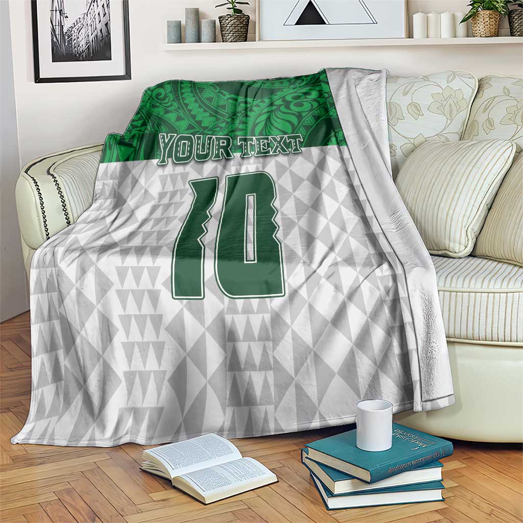 Custom Hawaii Volleyball-Kakau Motif Green Color Blanket