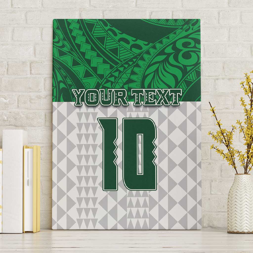 Custom Hawaii Volleyball-Kakau Motif Green Color Canvas Wall Art