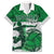 Custom Hawaii Volleyball-Kakau Motif Green Color Family Matching Long Sleeve Bodycon Dress and Hawaiian Shirt