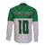 Custom Hawaii Volleyball-Kakau Motif Green Color Family Matching Long Sleeve Bodycon Dress and Hawaiian Shirt