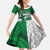 Custom Hawaii Volleyball-Kakau Motif Green Color Family Matching Mermaid Dress and Hawaiian Shirt