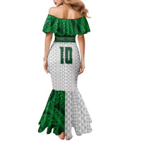 Custom Hawaii Volleyball-Kakau Motif Green Color Family Matching Mermaid Dress and Hawaiian Shirt