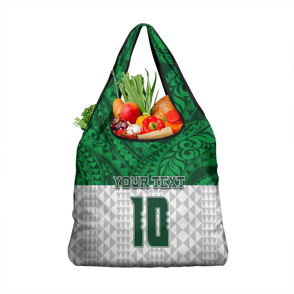 Custom Hawaii Volleyball-Kakau Motif Green Color Grocery Bag