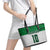 Custom Hawaii Volleyball-Kakau Motif Green Color Leather Tote Bag