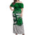 Custom Hawaii Volleyball-Kakau Motif Green Color Off Shoulder Maxi Dress