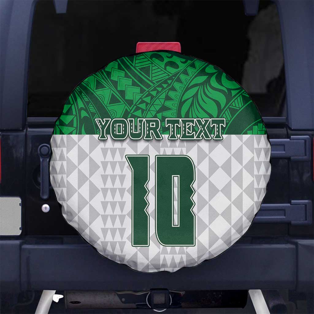 Custom Hawaii Volleyball-Kakau Motif Green Color Spare Tire Cover